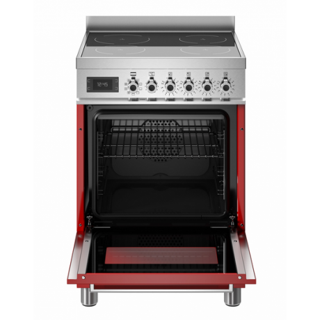 BERTAZZONI PRO6 4I 1E RO T Κουζίνα Ηλεκτρική με Επαγωγικές Εστίες 60cm Κόκκινο